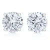 Haus Of Brilliance Igi Certified 14k White Gold 1/2 Cttw Lab Grown 4-prong Round-cut Diamond Classic Solitaire Stud Ear In White