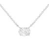 Haus Of Brilliance Igi Certified 14k White Gold 1/2 Cttw Lab Grown Oval Shape Solitaire Diamond East West 18" Pendant N In White