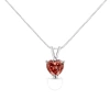 HAUS OF BRILLIANCE IGI CERTIFIED 14K WHITE GOLD MARTINI SET 1.00 CTTW LAB GROWN PINK HEART DIAMOND SOLITAIRE 18" PENDAN