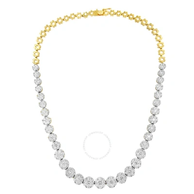 Haus Of Brilliance Igi Certified 14k Yellow Gold 14 3/4 Cttw Pave Set Round-cut Diamond Riviera Necklace