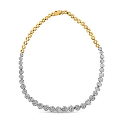 Haus Of Brilliance Igi Certified 14k Yellow Gold 14 3/4 Cttw Pave Set Round-cut Diamond Riviera Necklace