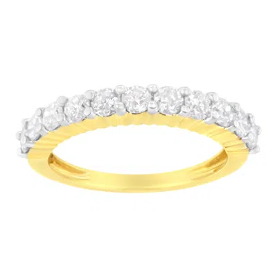 Haus Of Brilliance Igi Certified 14k Yellow Gold Plated .925 Sterling Silver 1.0 Cttw Shared Prong Set Brilliant Round-