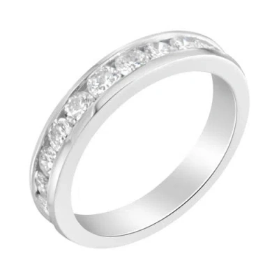 Haus Of Brilliance Igi Certified 1.0 Cttw Diamond 18k White Gold Channel-set Half-eternity Band Wedding Ring
