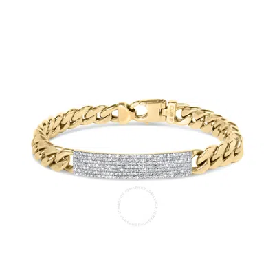 Haus Of Brilliance Men's 10k Yellow Gold 1 1/2 Cttw Diamond Id Cuban Bracelet (i-j Color