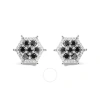 HAUS OF BRILLIANCE HAUS OF BRILLIANCE MEN'S 10K YELLOW GOLD 7/8 CTTW WHITE AND BLACK TREATED DIAMOND STUD EARRING (BLAC