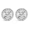 Haus Of Brilliance Men's 14k White Gold 1 3/4 Cttw Lab Grown Diamond Halo Cufflink