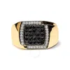 HAUS OF BRILLIANCE HAUS OF BRILLIANCE MEN'S 14K YELLOW GOLD PLATED .925 STERLING SILVER 1.00 CTTW WHITE AND BLACK TREAT