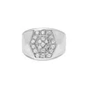 Haus Of Brilliance Men's .925 Sterling Silver 1/2 Cttw Multi-diamond Hexagon Frame Ring In White
