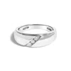 Haus Of Brilliance Men's .925 Sterling Silver 1/6 Cttw 3 Stone Diamond Band Ring