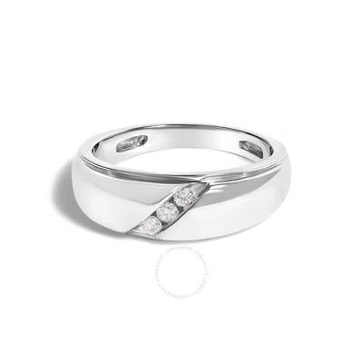 Haus Of Brilliance Men's .925 Sterling Silver 1/6 Cttw 3 Stone Diamond Band Ring (h-i Color