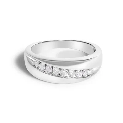 Haus Of Brilliance Men's.925 Sterling Silver 1/2 Cttw Diamond 9 Stone Band Ring