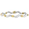 Haus Of Brilliance Original Classics 10k Two-tone Gold Baguette Cut Diamond Spiral Bracelet In Multi