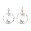 HAUS OF BRILLIANCE HAUS OF BRILLIANCE ROSE GOLD PLATED .925 STERLING SILVER 1/10 CTTW DIAMOND FLORAL HOOP EARRINGS (I-J