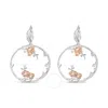 Haus Of Brilliance Rose Gold Plated .925 Sterling Silver 1/10 Cttw Diamond Floral Hoop Earrings (i-j In Two-tone