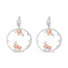 Haus Of Brilliance Rose Gold Plated .925 Sterling Silver 1/10 Cttw Diamond Floral Hoop Earrings In Multi