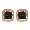 Haus Of Brilliance Rose Plated Sterling Silver Rose Cut Treated Diamond Stud Earring In Multi