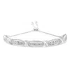 Haus Of Brilliance Round-cut Diamond X & Tapered Bar Miracle-set Bolo Bracelet In White