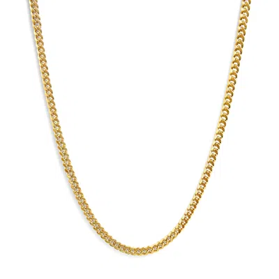 Haus Of Brilliance Semi-solid 14k Yellow Gold 6.1mm Classic Miami Cuban Chain Necklace In Multi