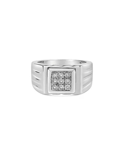 Haus Of Brilliance Silver 0.05 Ct. Tw. Diamond Band Ring In Metallic