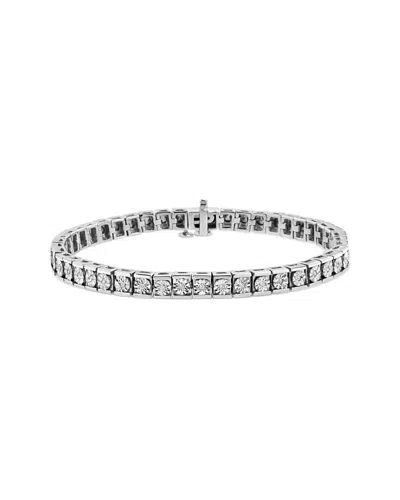 Haus Of Brilliance Silver 0.10 Ct. Tw. Diamond Tennis Bracelet