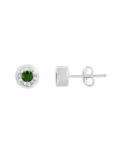 Haus Of Brilliance Silver 0.20 Ct. Tw. Diamond Stud Earrings In Metallic