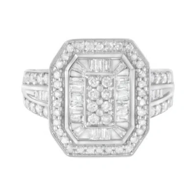 Haus Of Brilliance .925 Sterling Silver Round And Baguette Diamond Cathedral Ring In White