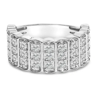 Haus Of Brilliance Silver 1 1/2 Cttw Lab Grown Diamond 11 Row Band Ring In Metallic