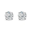 Haus Of Brilliance Silver 1.0 Ct Lab Grown Diamond Classic Solitaire Stud Earrings In Silver