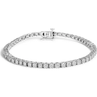 Haus Of Brilliance Silver 1.0 Cttw Lab Grown Diamond Illusion-set Miracle Plate Tennis Bracelet