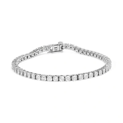 Haus Of Brilliance Igi Certified .925 Sterling Silver 1.0 Cttw Miracle-set Diamond Round Miracle Plate Tennis Bracelet In White