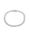 Haus Of Brilliance Silver 1.00 Ct. Tw. Diamond Link Bracelet In Metallic
