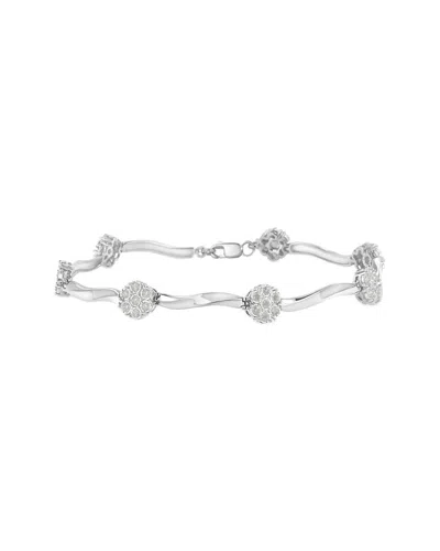 Haus Of Brilliance Silver 1.00 Ct. Tw. Diamond Link Bracelet In Red