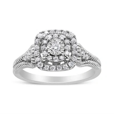 Haus Of Brilliance .925 Sterling Silver 1/3 Cttw Miracle Set Round-cut Diamond Cocktail Ring (h-i Co In White