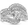 Haus Of Brilliance Silver 1/3 Cttw Diamond Crisscross Engagement Ring Bridal Set In Silver