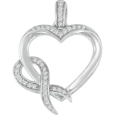 Haus Of Brilliance .925 Sterling Silver 1/6 Cttw Diamond Heart Pendant Necklace In White