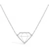 Haus Of Brilliance .925 Sterling Silver 1/7 Cttw Lab Grown Diamond Diamond Shaped Pendant Necklace - In White