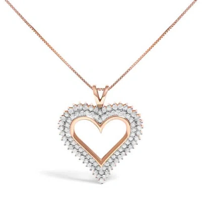 Haus Of Brilliance Silver 2.00 Cttw Diamond Heart Pendant Necklace In Gold