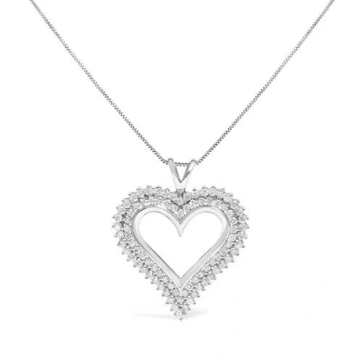 Haus Of Brilliance Silver 2.00 Cttw Diamond Heart Pendant Necklace In Metallic