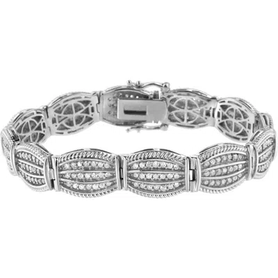 Haus Of Brilliance .925 Sterling Silver 3.0 Cttw Prong Set Diamond Art Deco Style Tennis Bracelet In White