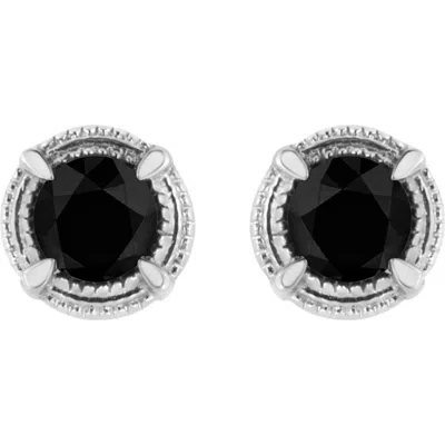 Haus Of Brilliance .925 Sterling Silver 3/4 Cttw Treated Black Diamond Modern 4-prong Solitaire Milg In White