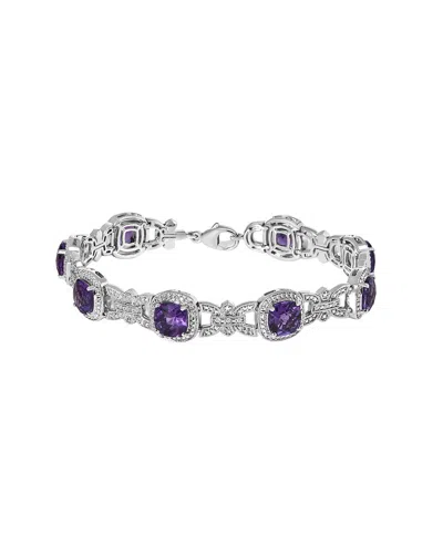 Haus Of Brilliance Silver Diamond & Link Bracelet
