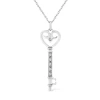 Haus Of Brilliance Silver Pave And Bezel-set Diamond Accent Key Heart And Lock Pendant Necklace In Gold