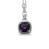 Haus Of Brilliance Silver Purple Amethyst And Diamond Accented Bale Inch Pendant Necklace In Metallic
