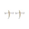 Haus Of Brilliance .925 Sterling Silver Yellow Diamond Accent Dragonfly Stud Earrings In Metallic