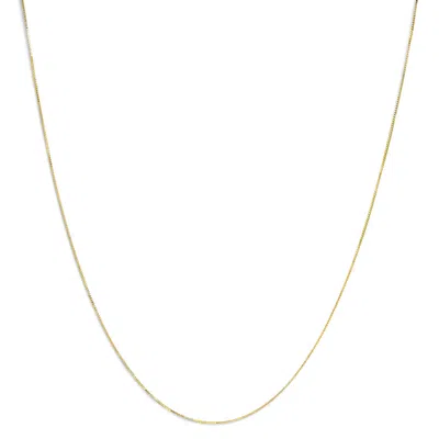 Haus Of Brilliance Unisex Solid 14k Gold 0.75mm Classic Box Chain Necklace