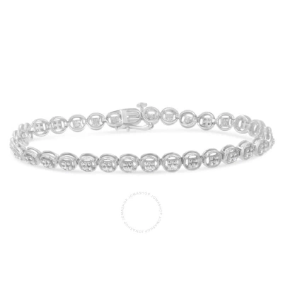 Haus Of Brilliance Sterling Silver 0.10ct Tdw Diamond Circle Link Bracelet (i-j In White