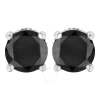 HAUS OF BRILLIANCE HAUS OF BRILLIANCE STERLING SILVER 1 CTTW BLACK DIAMOND SCREW-BACK 4-PRONG CLASSIC STUD EARRINGS (CO