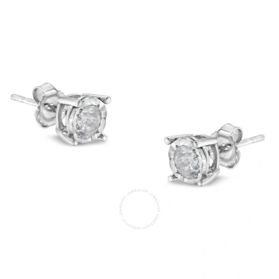 Haus Of Brilliance Sterling Silver 1/2 Carat Tdw Solitaire Diamond Stud Earrings (h-i In White