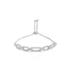 Haus Of Brilliance Sterling Silver 1/2 Ct Diamond Paperclip Link Adjustable Bolo Bracelet (g-h Color In White