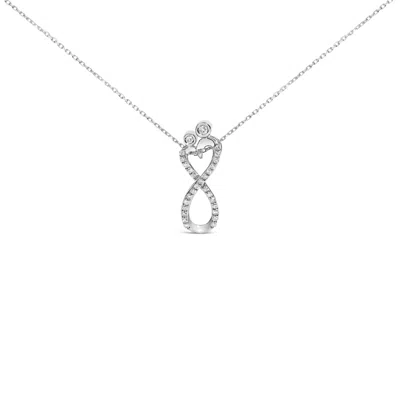 Haus Of Brilliance Sterling Silver 1/4 Cttw Diamond Infinity Motif Pendant Necklace In Gray